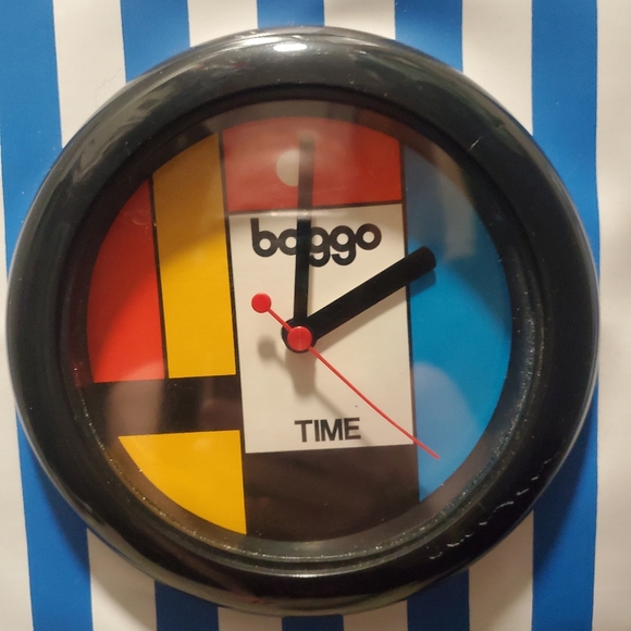 Rare 80's vintage Baggo Time tote with clock - Picture 3 of 12